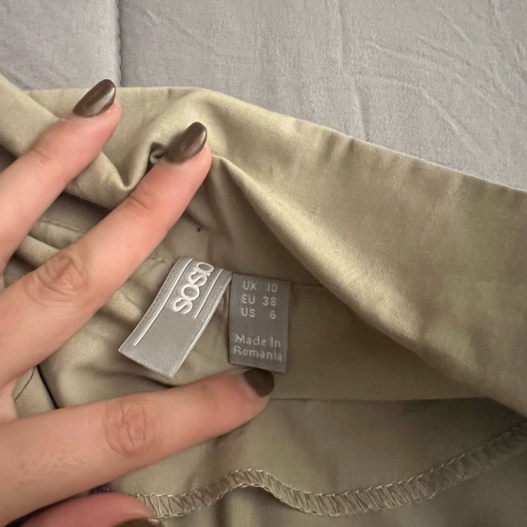 NEW button through mini cotton shirt dress with ruched waist - Picture 7 of 7